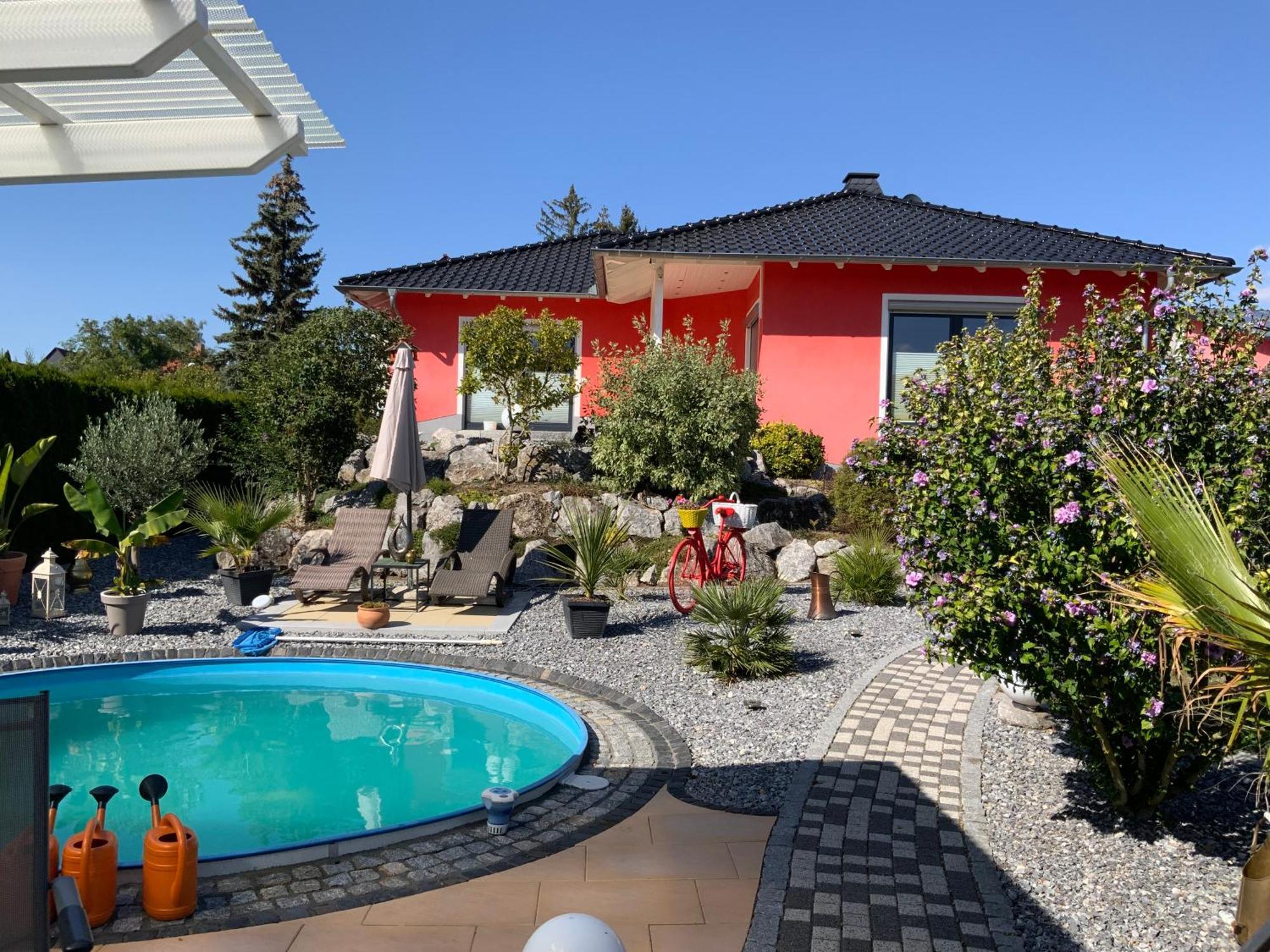 Ferienhaus Luebke, Gartenblick Muehlhausen  Exterior photo